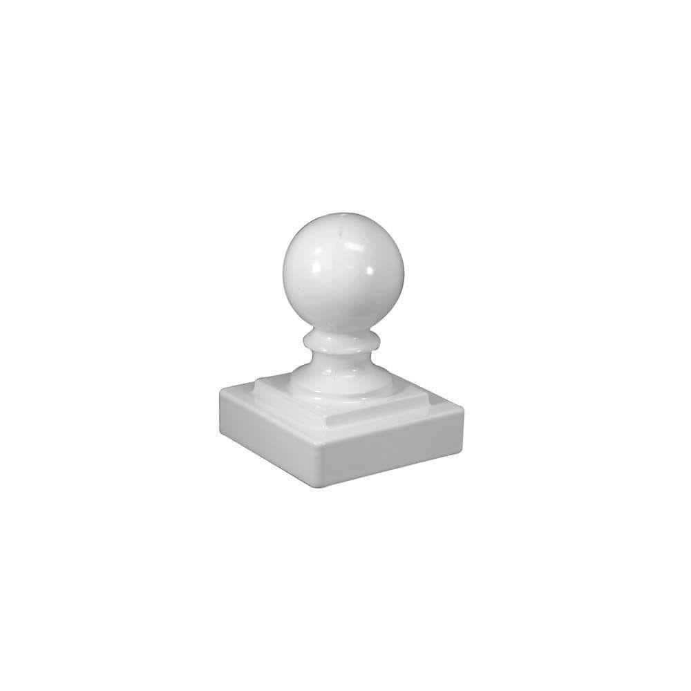 Barrette Outdoor Living 2 in. x 2 in. White Aluminum Ball Post Top