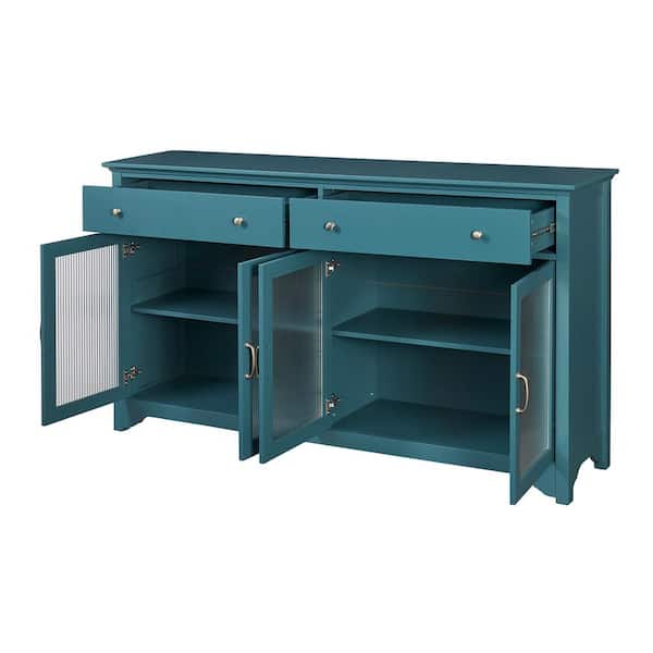 Unbranded 67.95 in. W x 15.67 in. D x 37.8 in. H Bathroom Blue Linen Cabinet