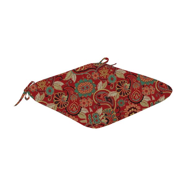 chili paisley square outdoor seat cushion