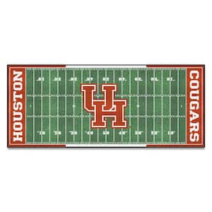 NCAA University of Houston 2.5 ft. x 6 ft. Football Field Runner Rug