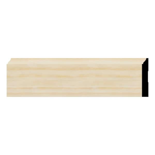 Ekena Millwork WM620 0.56 in. D x 4.25 in. W x 96 in. L Wood Pine Baseboard Moulding