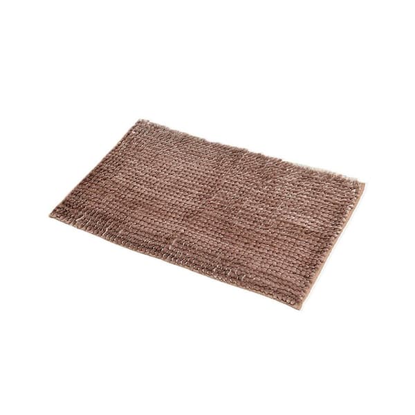 EVIDECO French home goods Satiny Microfiber Bath Mat Shaggy Loop 20 X 31 - Taupe
