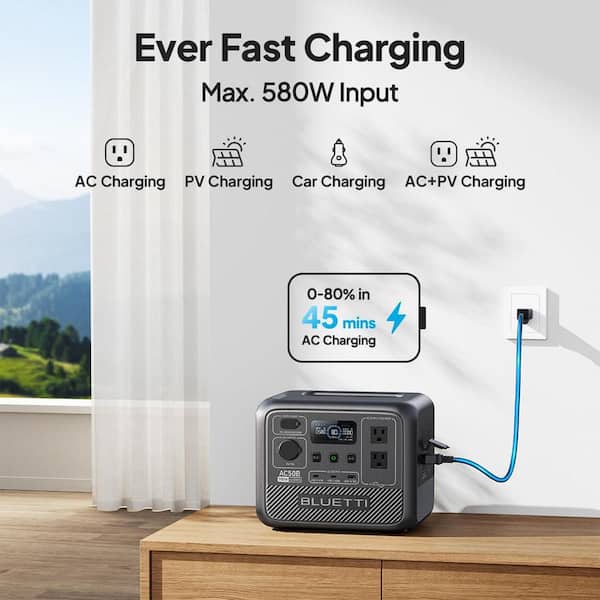 BLUETTI 700W Continuous/1000-Watt Peak Output Power Station AC50B