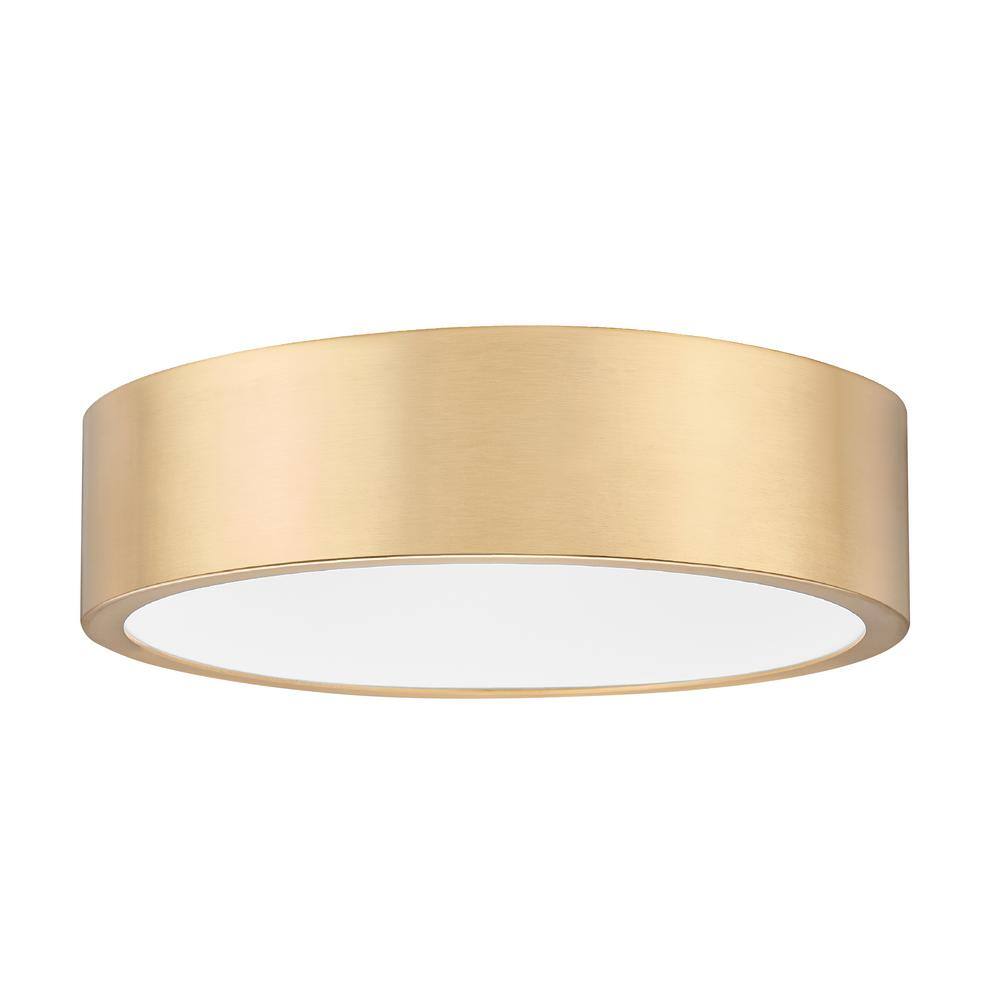 Coronado 16 in. Modern Gold Integrated LED 1 Light Flush Mount with Frosted