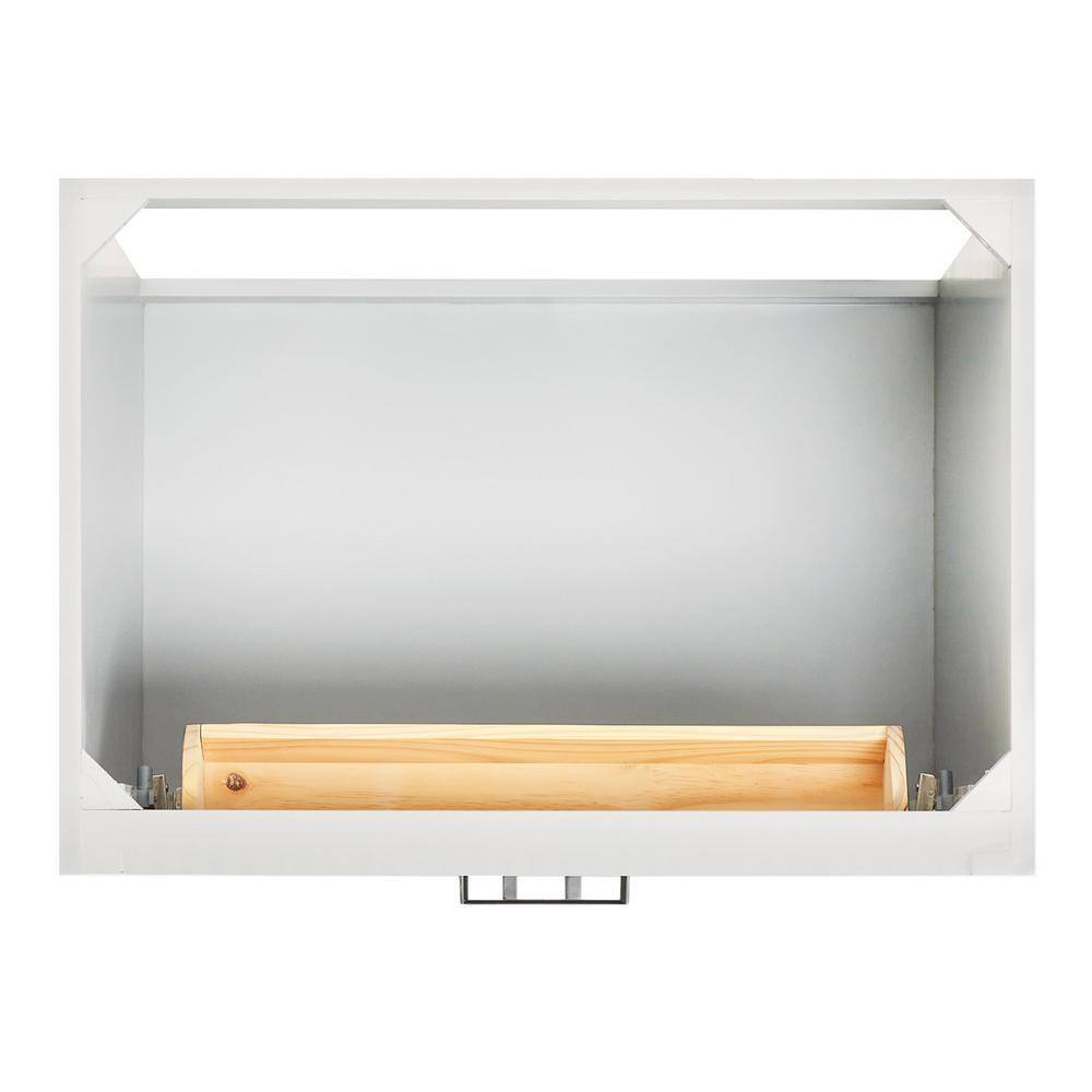 White Freestanding Single Bathroom Vanity with Carrara Quartz Top