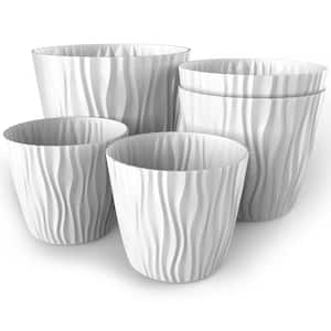 HOTEBIKE 4.5-7.1 in. White Ceramic Plant and Flower Pot, Indoor and Outdoor  Planter (5-Piece Set) LING10142 - The Home Depot