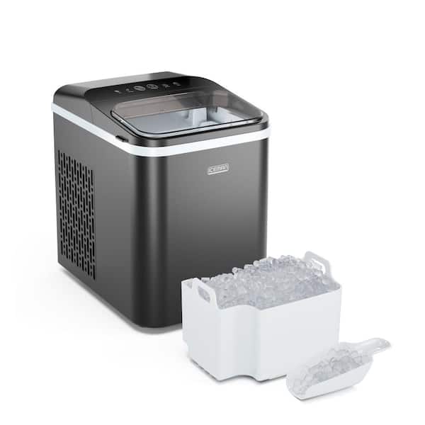 ICEMAN 8.9 in. 26 lb. Countertop Pebble Ice Maker in Black with