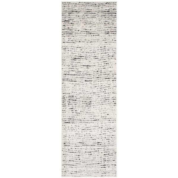 SAFAVIEH Adirondack Ivory/Silver 3 ft. x 20 ft. Striped Runner Rug