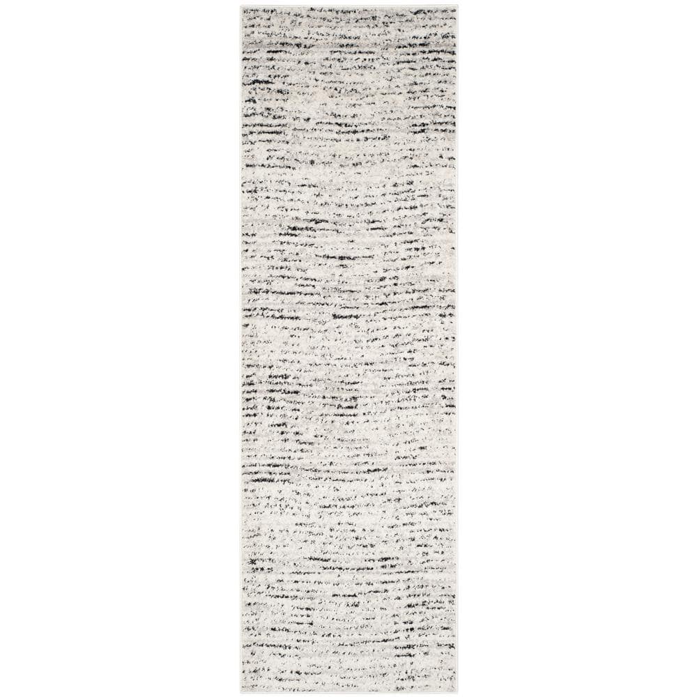 Ivory and Silver Synthetic Rectangle Area Rug, 10' x 14'
