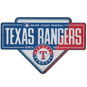 Texas Rangers Blue and Red MDF Block Wooden Wall Art