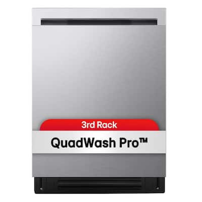 24 in. Top Control Standard 46 dBA Dishwasher with QuadWash Pro, FlushFit Design 3rd Rack, in PrintProof Stainless Steel