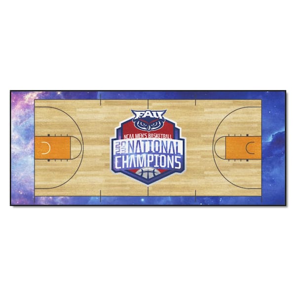 FANMATS Florida Atlantic University NCAA Men's Basketball National Championship Logo Blue Court Runner Rug - 30 in. x 72 in.