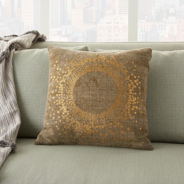 Mina Victory Sofia Beige 18 in. x 18 in. Throw Pillow 074357 - The Home  Depot