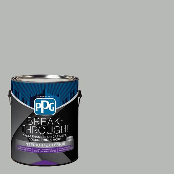 Break-Through! 1 gal. PPG1009-4 Gray Stone Semi-Gloss Door, Trim & Cabinet  Paint PPG1009-4B-01SG - The Home Depot