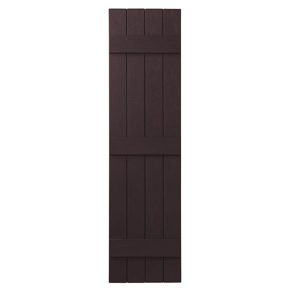 15 in. x 63 in. Polypropylene 4-Board Closed Board and Batten Shutters Pair in Winestone price history on PriceWatchPro