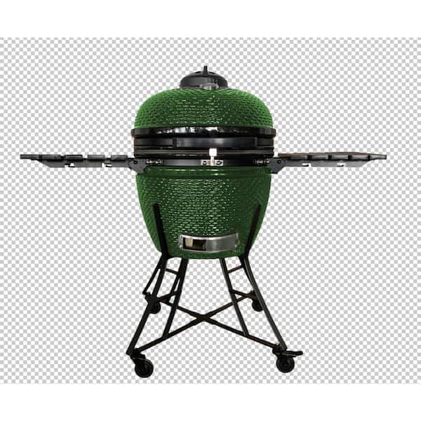 Unbranded Classic 24 in. Charcoal Grill in Green with Side Table
