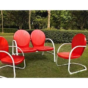Griffith Red 3-Piece Metal Conversation Seating Set