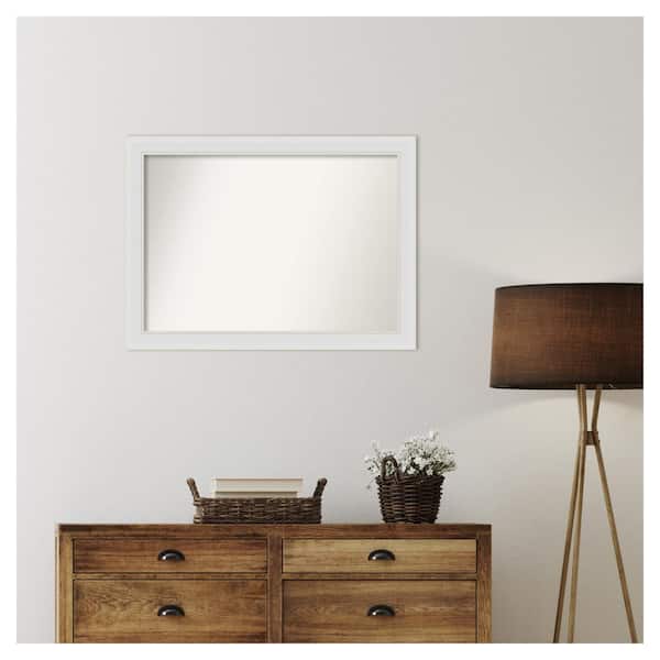 Amanti Art Flair Soft White Narrow 34 in. x 25 in. Custom Non