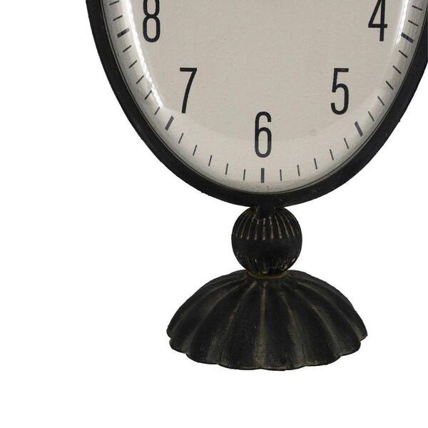 Vintage-Inspired Black oval Gear Decorative Table Clock with White