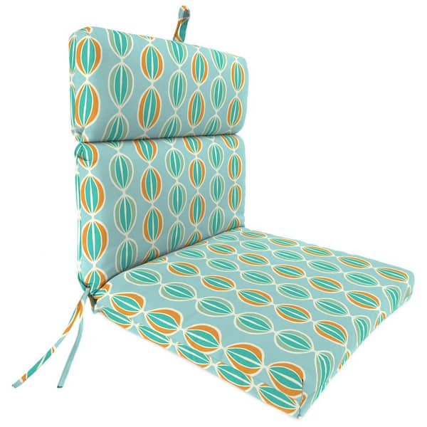 Jordan Manufacturing 44 in. L x 22 in. W x 4 in. H Rectangular Outdoor Chair Cushion in Light Blue Ogee