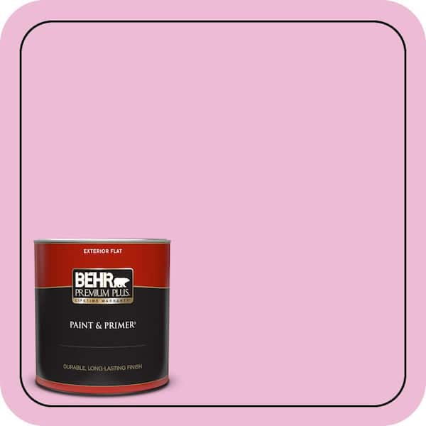 BEHR PREMIUM PLUS 1 qt. #690A-3 Sweet Taffy Flat Exterior Paint & Primer