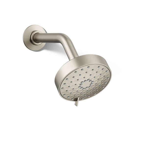 KOHLER Awaken 3-Spray Patterns 4.3 in. Single Wall Mount Fixed Shower Head in Vibrant Brushed Nickel