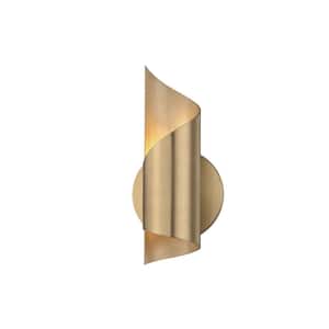 Evie 1-Light Aged Brass LED Wall Sconce