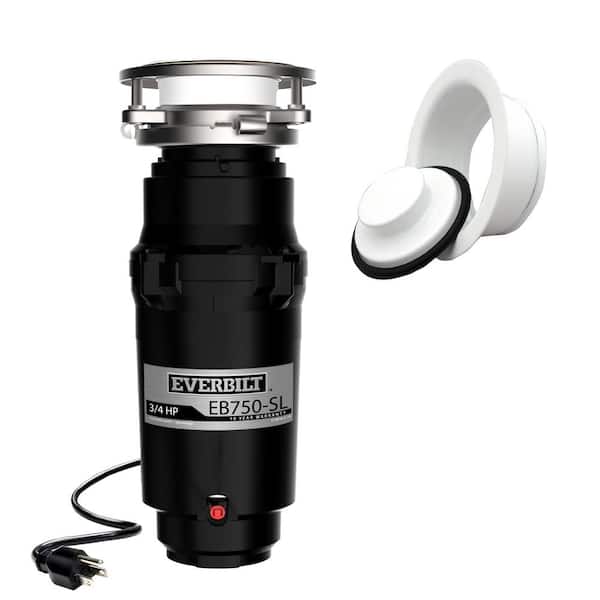 Everbilt Designer Series 3/4 HP Slim Continuous Feed Garbage Disposal with White Sink Flange and
