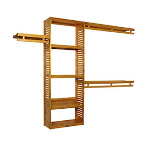 12 in. D x 96 in. W x 84 in. H Simplicity Wood Closet System in Honey Maple