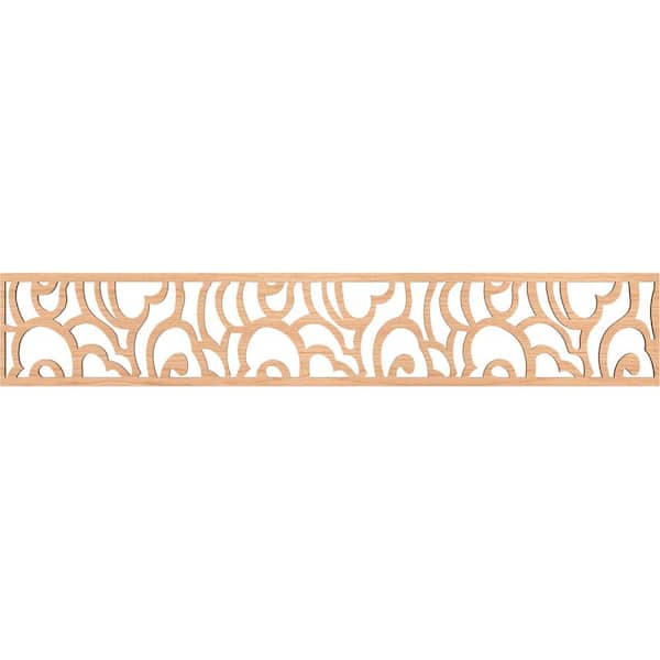 Ekena Millwork Springfield Fretwork 0.375 in. D x 46.625 in. W x 8 in. L Hickory Wood Panel Moulding