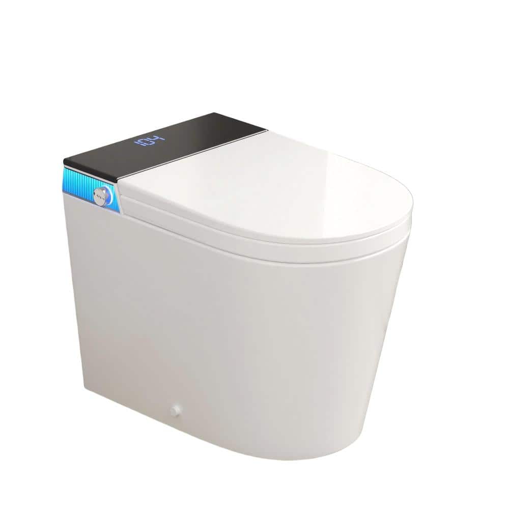 Elongated Smart Toilet with Warm Air Drying Manual Flip Cover,Self-cleaning Nozzle Night Light Remote Contrl price history on PriceWatchPro