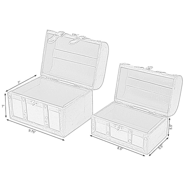 Vintiquewise 9.8 in. x 7 in. x 7 in. Wood Faux Leather