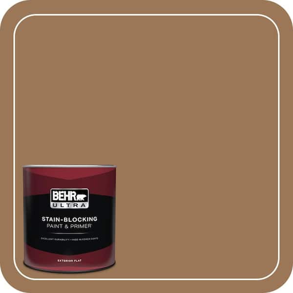 BEHR ULTRA 1 qt. #PPU4-02 Coco Rum Flat Exterior Paint & Primer