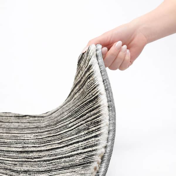 Dream Shag Premium Machine Washable Abstract ADS760 Black 9 ft. x 12 ft. Area Rug