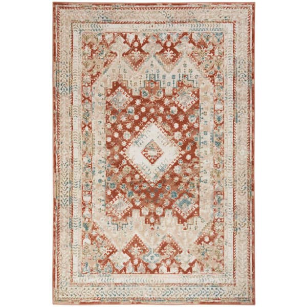 Nourison Thalia Rust Multicolor 4 ft. x 6 ft. All-Over Design Transitional Area Rug