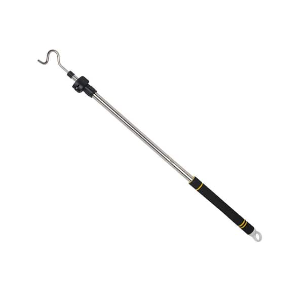 65 in. Telescopic Clothes Hanger Reach Hook Extends 37-65 in. Stainless Steel Pole Sponge Handle Lightweight