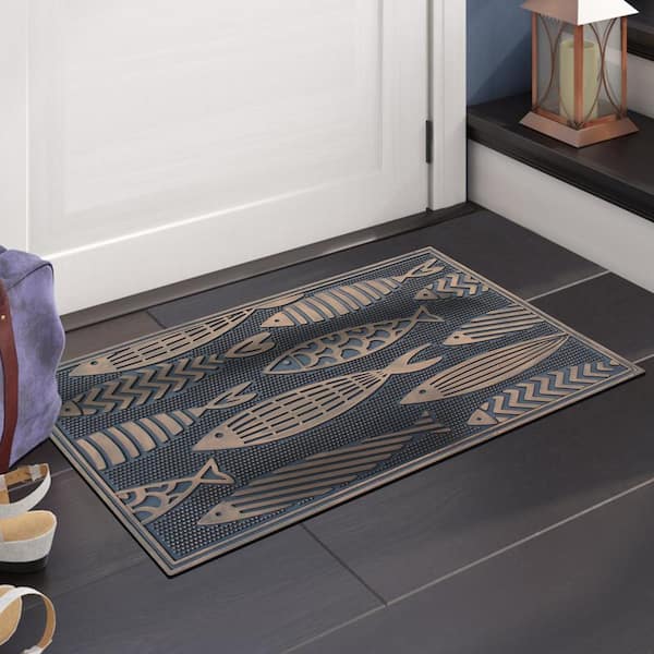 A1HC First Impression Zander 24 in. x 36 in. Rubber Door Mat RG1001 - The  Home Depot