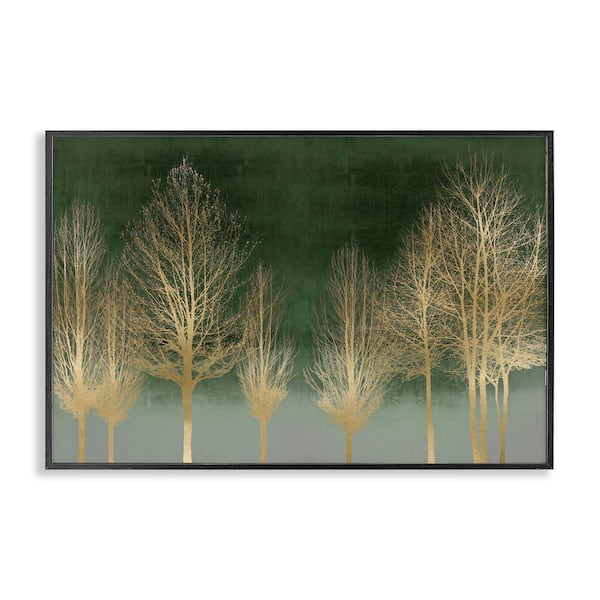 Stupell Industries Gold Gradient Forest by Kate Bennett Black Framed Nature Giclee Art Print 12 in. x 18 in.