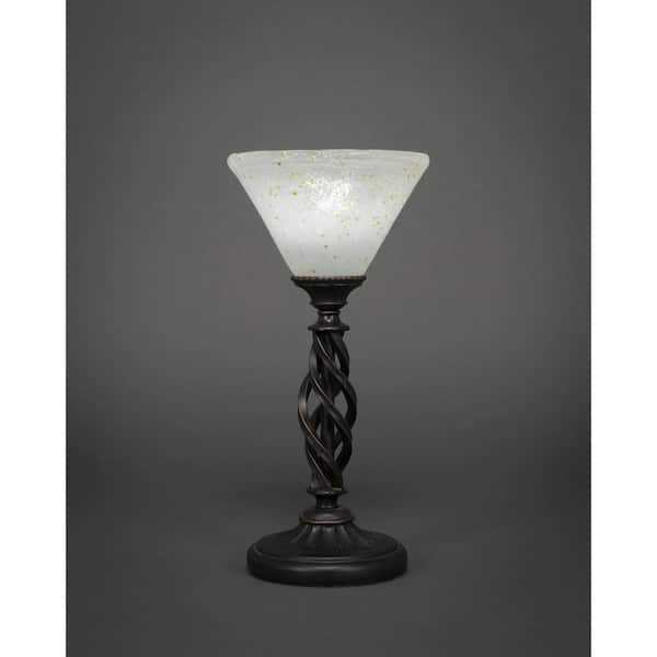 Unbranded Olympia 14.25 in. Dark Granite Lamp Accent Lamp with Glass Shade