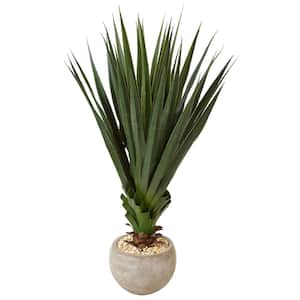 Indoor/Outdoor Spiked Agave Artificial Plant in Sand Colored Bowl