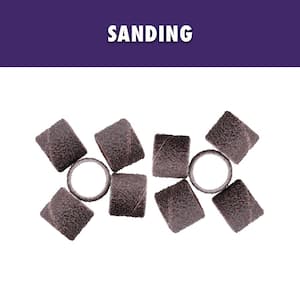 Rotary Tool 10-Piece 60 Grit Sanding Bands (For Metal, Plastic and Wood)