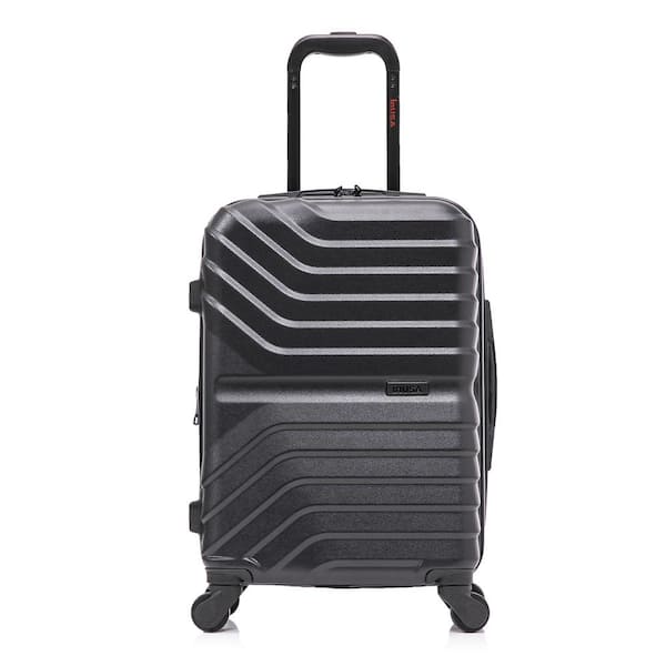 InUSA Aurum Light-Weight 20 in. Black Hardside Spinner Luggage Roller Suitcase