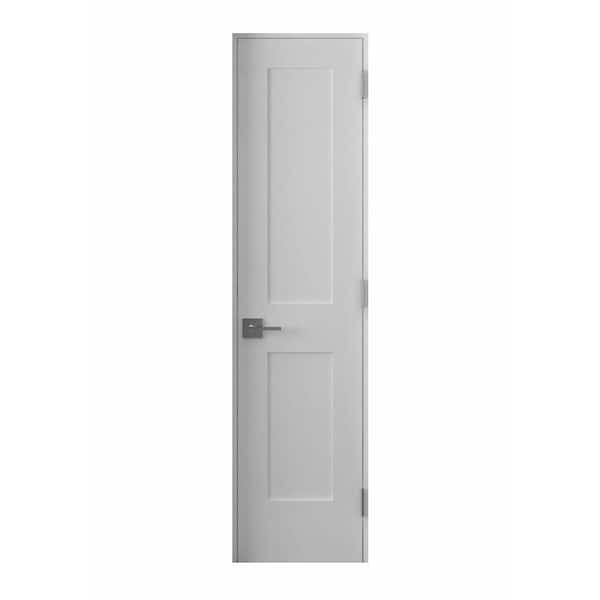 RESO 18 in. x 80 in. Left-Handed Solid Core White Primed Composite Single Prehung Interior Door Black Hinges