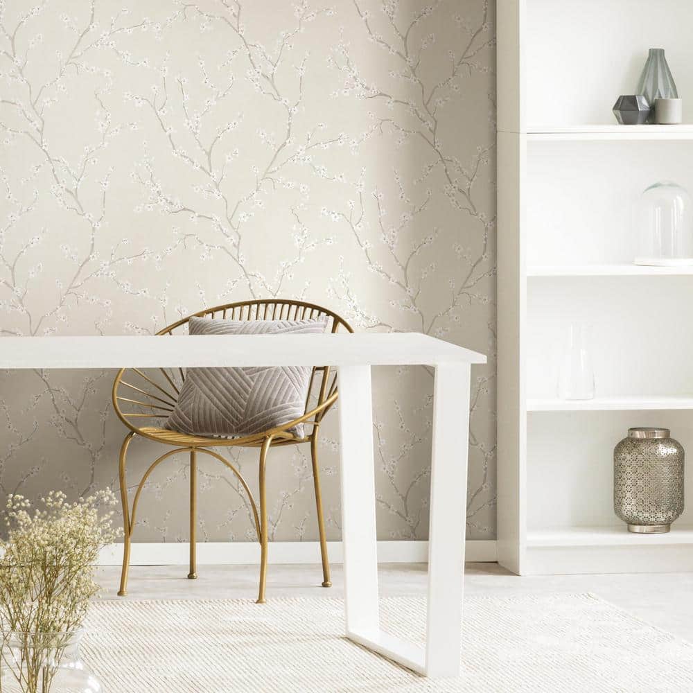 Pearl Cherry Blossom Peel and Stick Vinyl Wallpaper