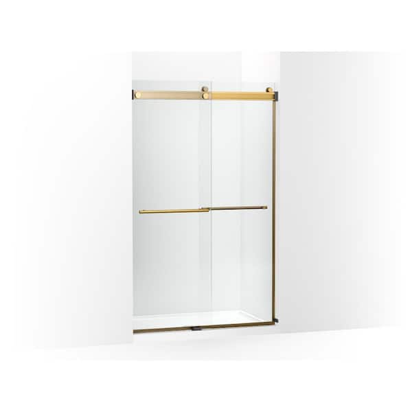 KOHLER Levity Plus 45-48 in. W x 78 in. H with 5/16 in. Thick Sliding Frameless Shower Door Crystal Clear Glass