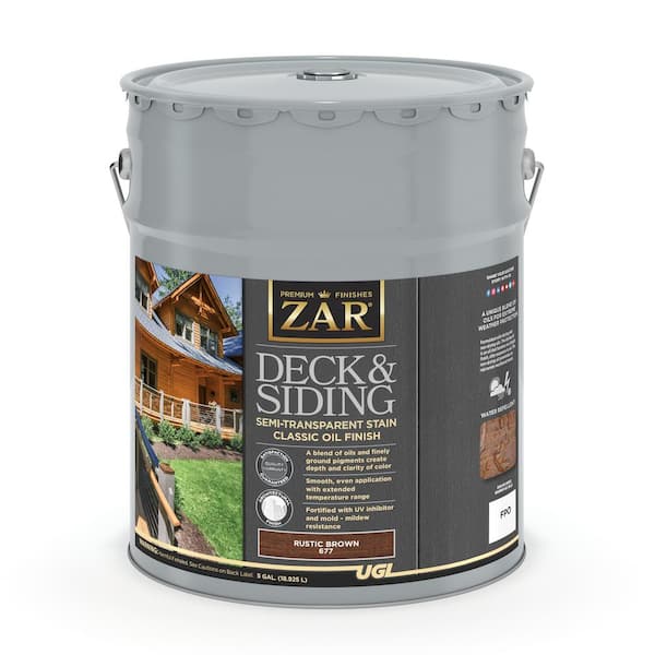 ZAR 5 gal. Rustic Brown Exterior Deck and Siding Semi-Transparent Stain