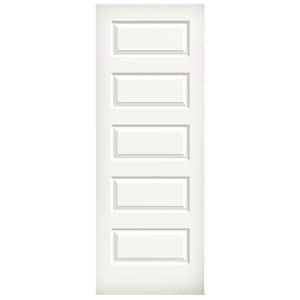 24 in. x 80 in. Rockport White Painted Smooth Molded Composite MDF Interior Door Slab