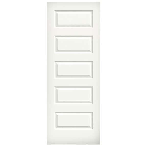 JELD-WEN 24 in. x 80 in. Rockport White Painted Smooth Molded Composite MDF Interior Door Slab