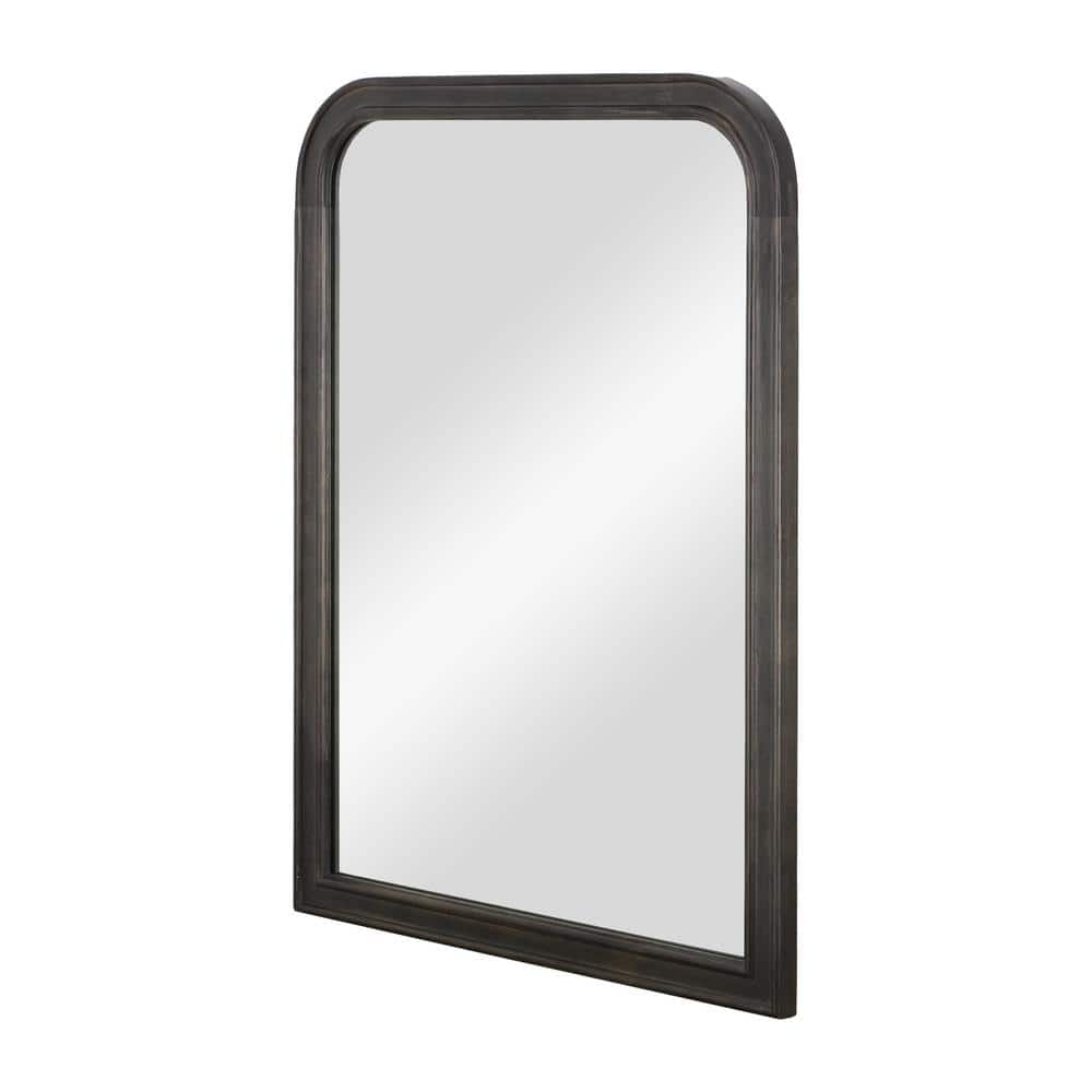 Black Wood Rectangular Farmhouse Bathroom Vanity Mirror