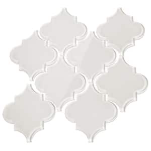 Alabaster Arabesque 4 in. x 5 in. x 8mm Glass Backsplash and Wall Tile (7 sq. ft. / case)